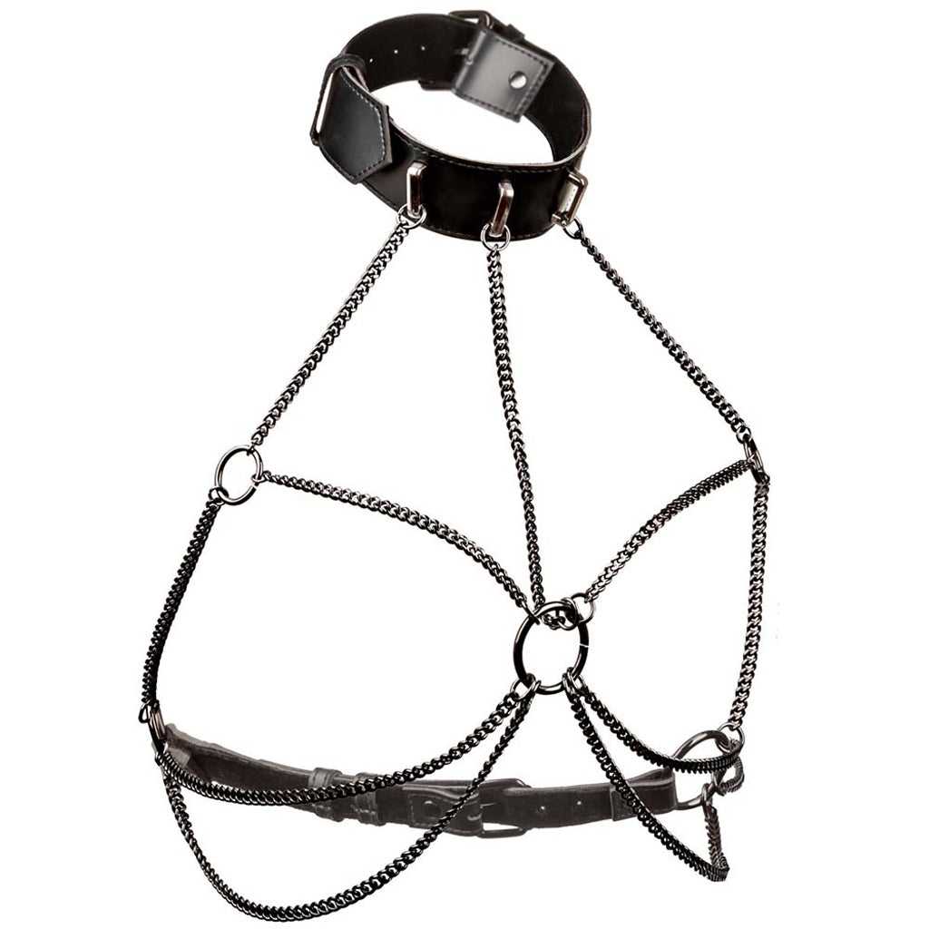 Euphoria Multi Chain Collar Harness XL Bondage and Fetish > Pleasure Masks and Dress Up Play - Tophatter Daily Deals