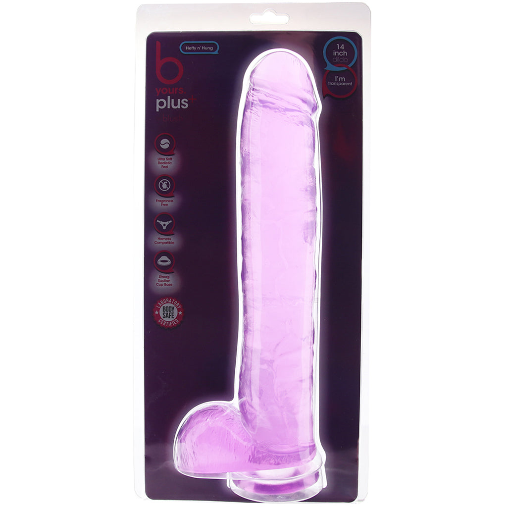 B Yours Plus Hefty n’ Hung 14 Inch Ballsy Dildo in Purple Dildo Sex Toys > Realistic Dildos - Tophatter Daily Deals