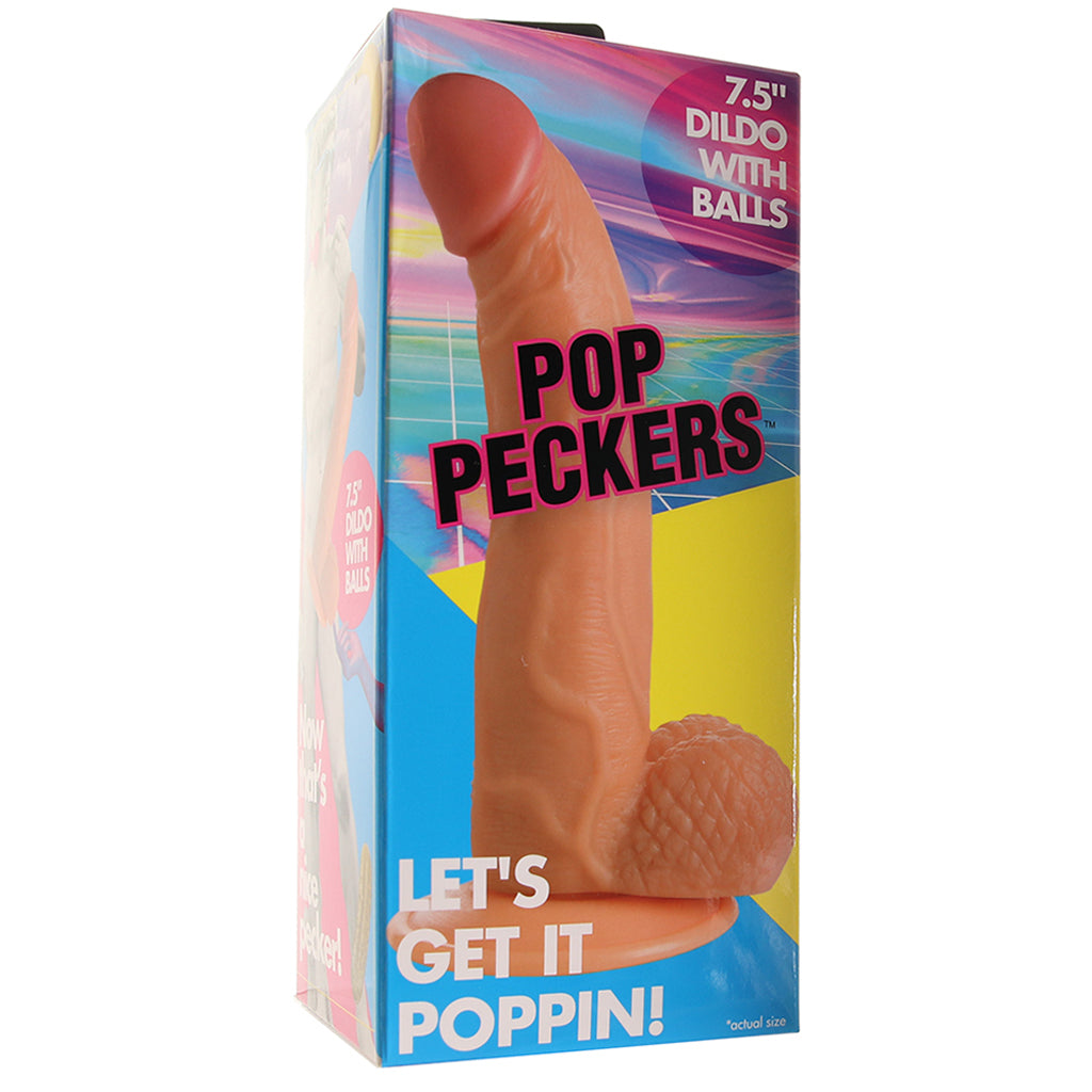 Pop Peckers 7.5 Inch Ballsy Dildo in Light Dildo Sex Toys > Realistic Dildos - Tophatter Daily Deals