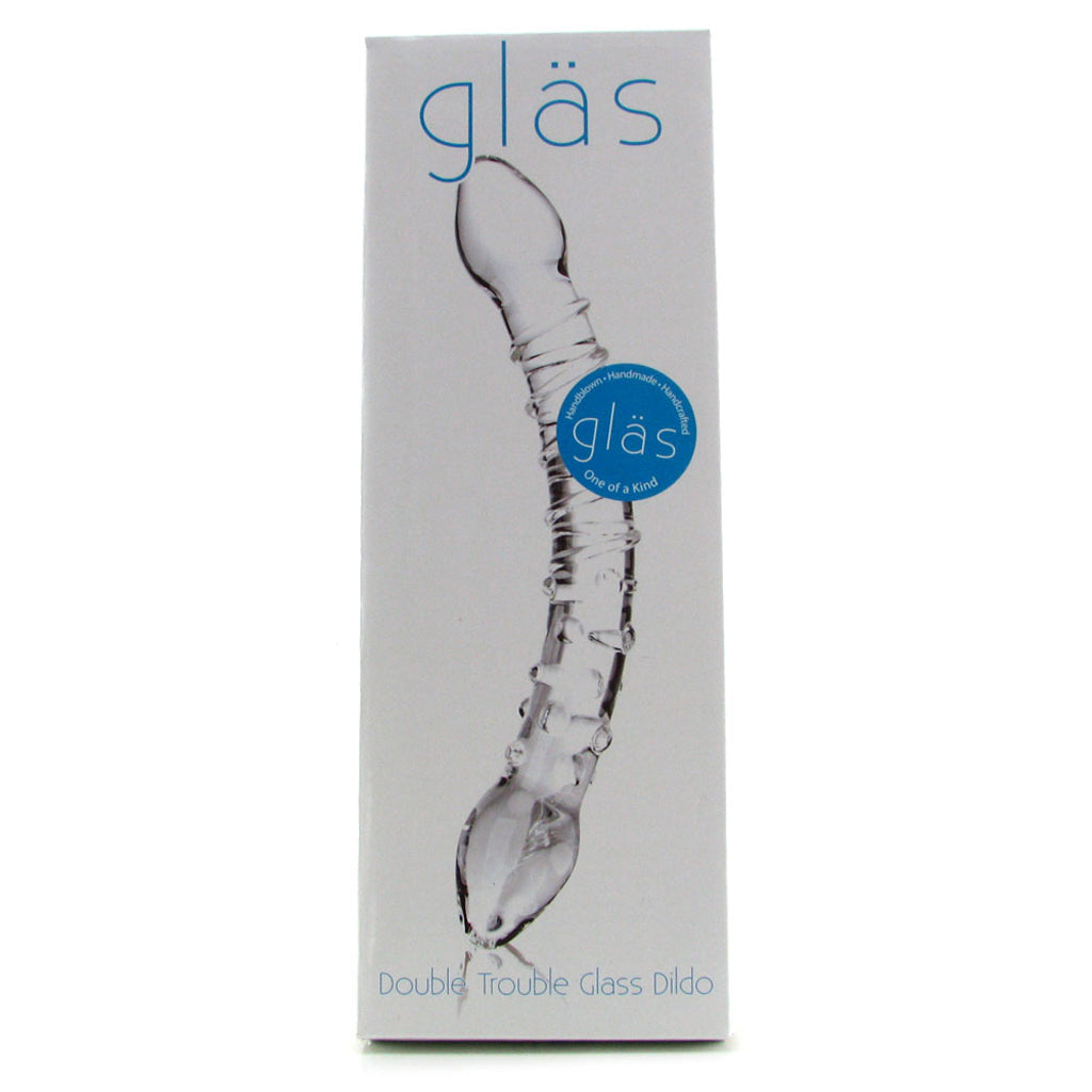 gläs Double Trouble Ridged Glass Dildo Dildo Sex Toys > Pyrex Glass Dildos - Tophatter Daily Deals