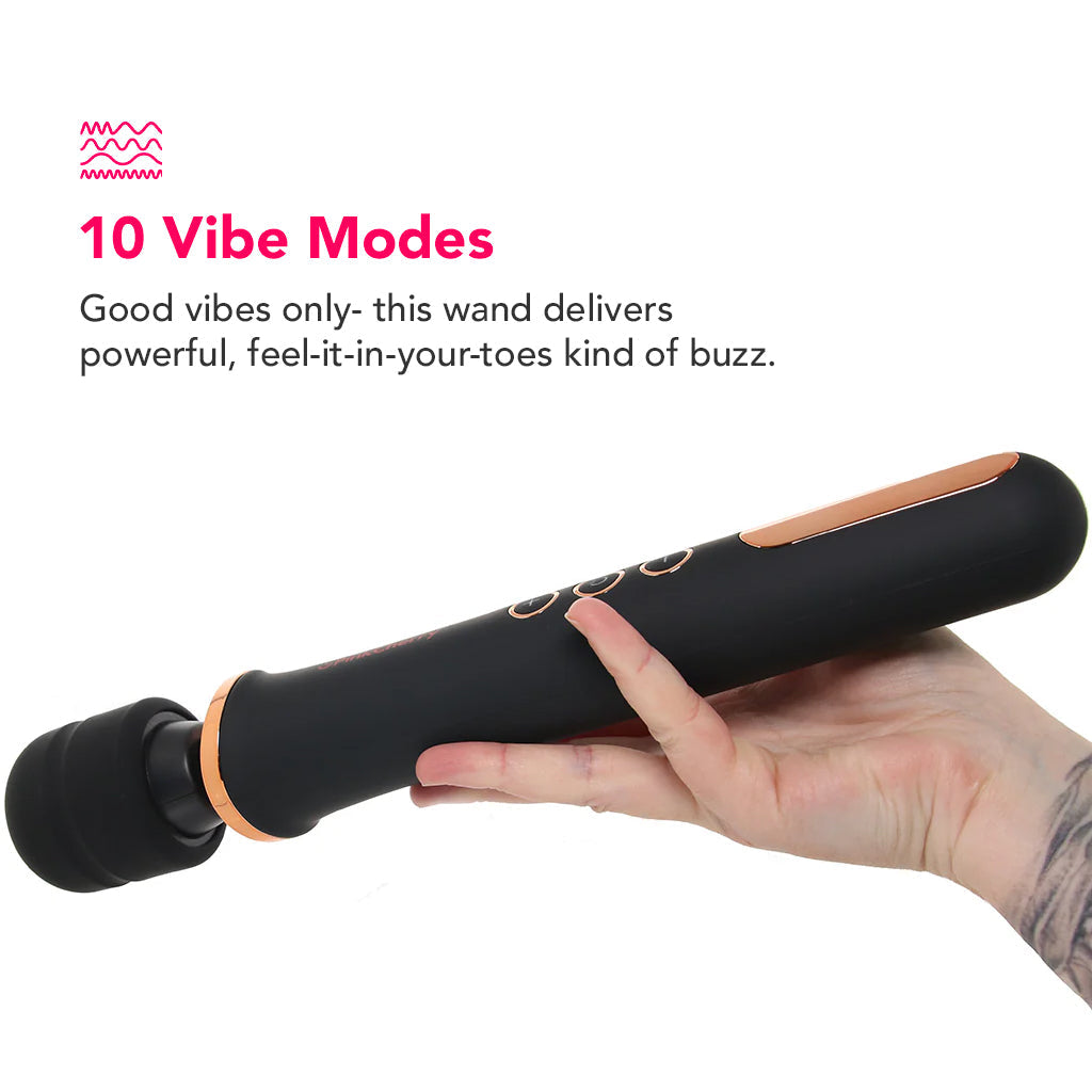 PinkCherry Rechargeable Wand in Black Vibrators > Wands - Tophatter Daily Deals