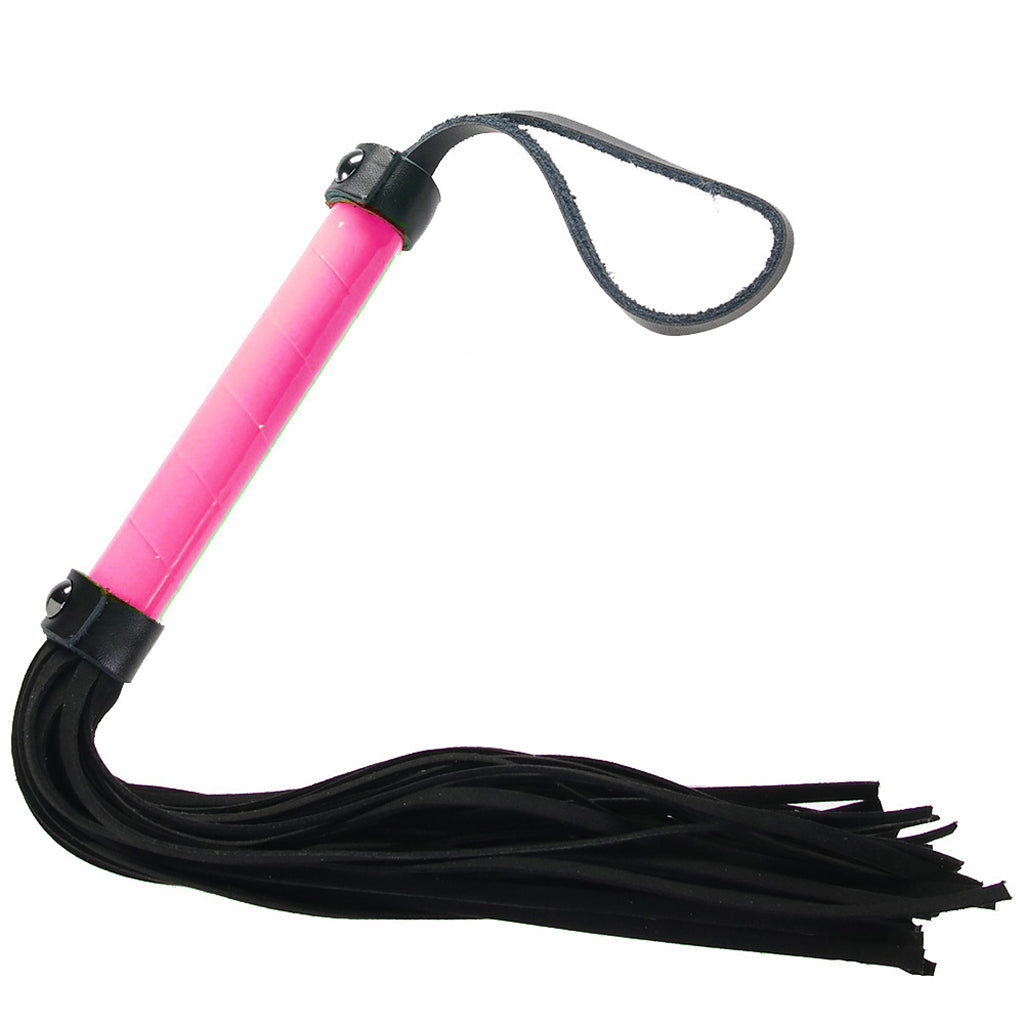 Electra Play Things Flogger in Neon Pink - Tophatter's Adult Sex Toys Online Bondage and Fetish > Whips and Crops - Tophatter Daily Deals