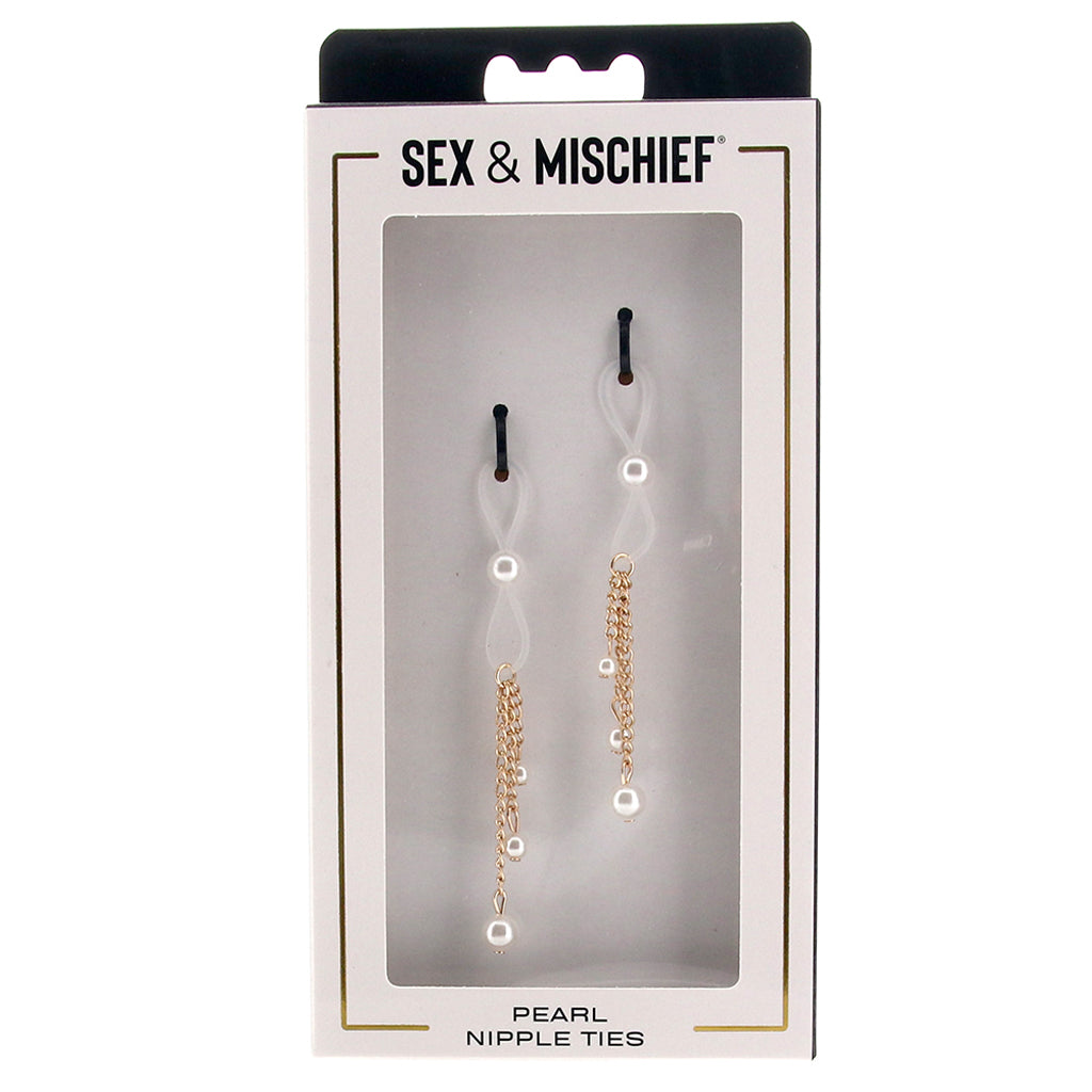 Sex & Mischief Pearl Nipple Ties - Tophatter's Adult Products Bondage and Fetish > Nipple Stimulators & Clamps - Tophatter Daily Deals