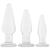 Crystal Premium Glass Tapered Anal Trainer Kit in Clear Anal Sex Toys > Butt Plugs - Tophatter Daily Deals