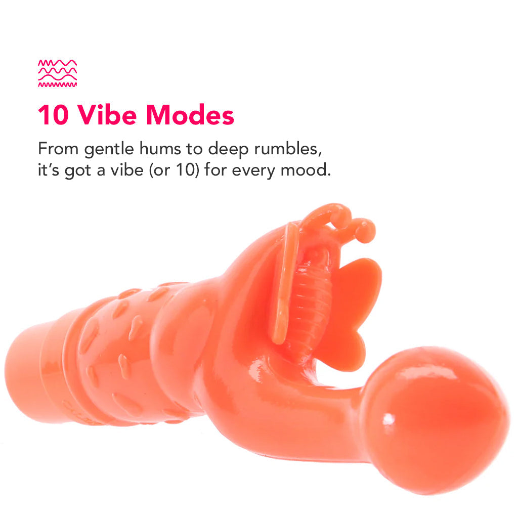 Rechargeable Butterfly Kiss Vibe in Orange Vibrators > G-Spot Vibrators - Tophatter Daily Deals