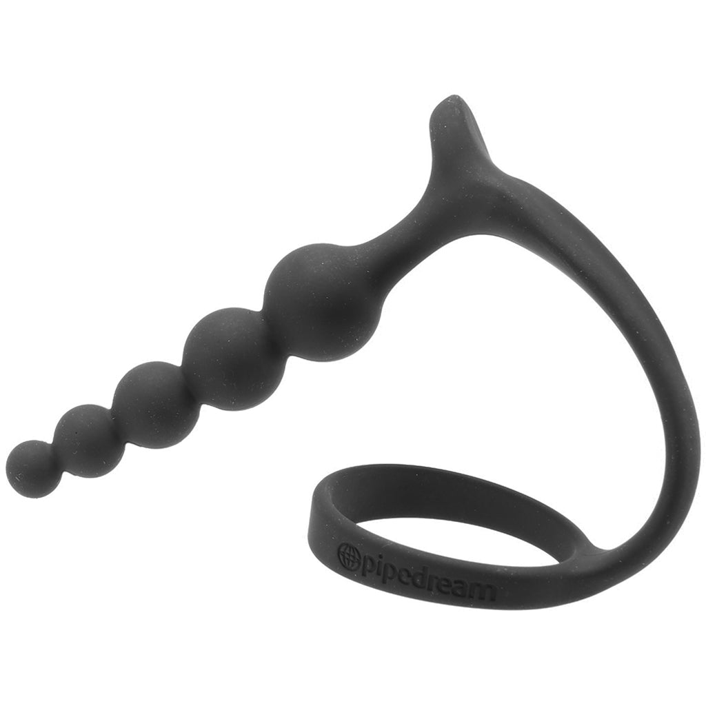 Anal Fantasy Ass-Gasm Beaded Cock Ring Plug in Black Cock Rings - Tophatter Daily Deals