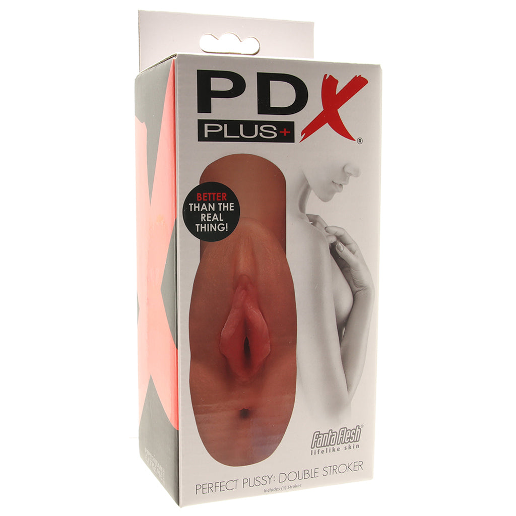 PDX Plus Perfect Pussy Double Stroker in Tan Male Masturbators > Pocket Strokers - Tophatter Daily Deals