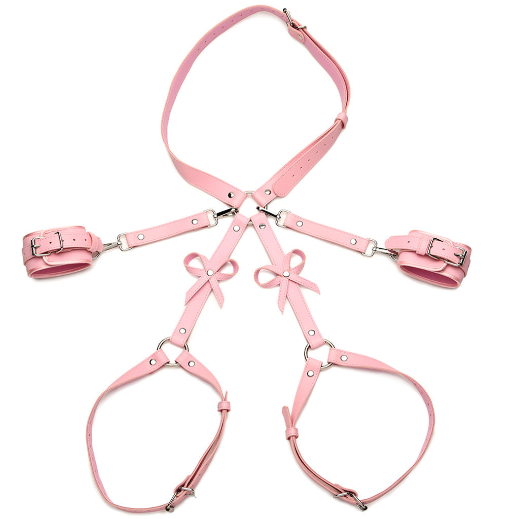 Strict Bondage Harness with Bows OSXL in Pink - Tophatter's Adult Products Bondage and Fetish > Restraints - Tophatter Daily Deals