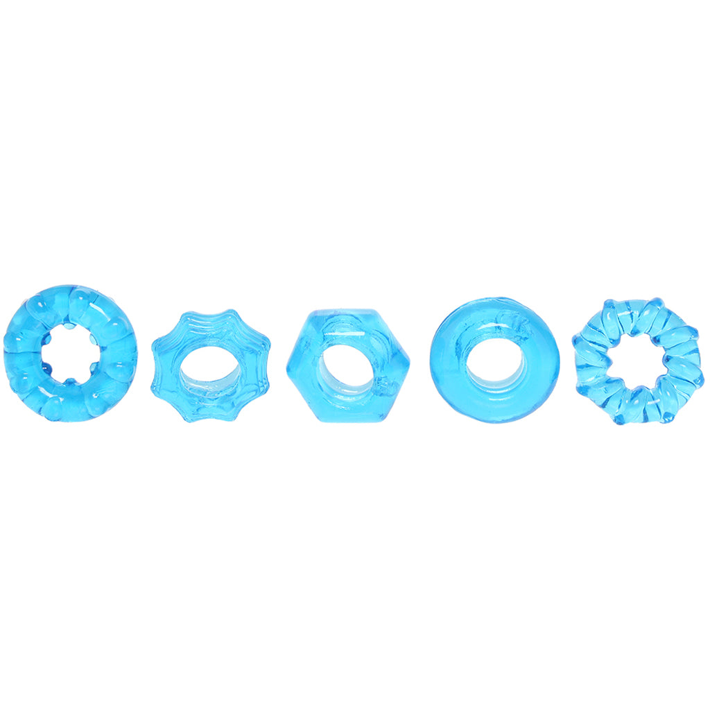 Enhancer Five Piece Cock Ring Set Cock Rings - Tophatter Daily Deals