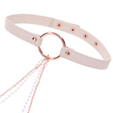 S&M Peaches 'n CreaMe Collar with Nipple Clamps - Tophatter's Adult Products Bondage and Fetish > Nipple Stimulators & Clamps - Tophatter Daily Deals