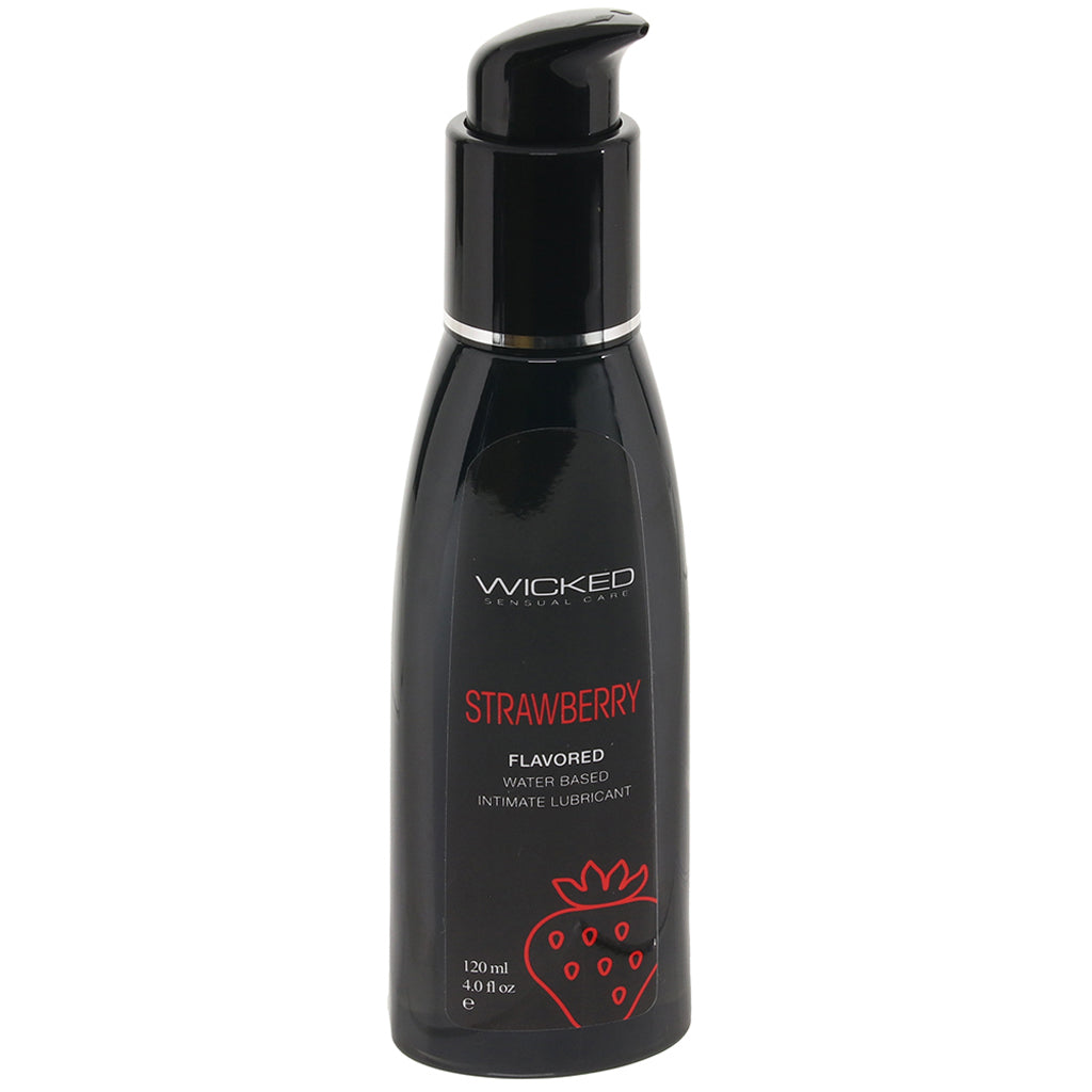 Aqua Flavored Lube 4oz/120ml in Strawberry - Tophatter's Adult Products Lubes and Lotions > Flavored Sex Lubes - Tophatter Daily Deals