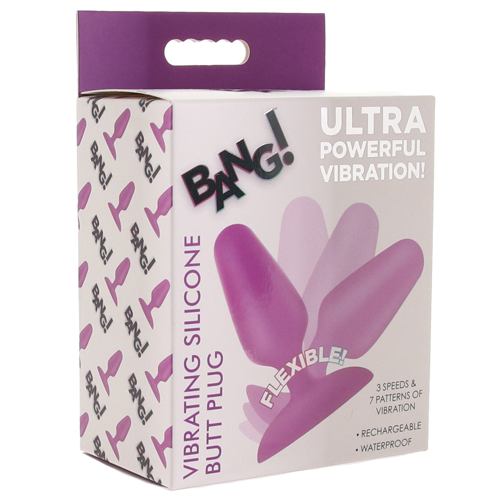 Bang! Vibrating Silicone Butt Plug in Purple - Tophatter's Adult Sex Toys Online Anal Sex Toys > Butt Plugs - Tophatter Daily Deals