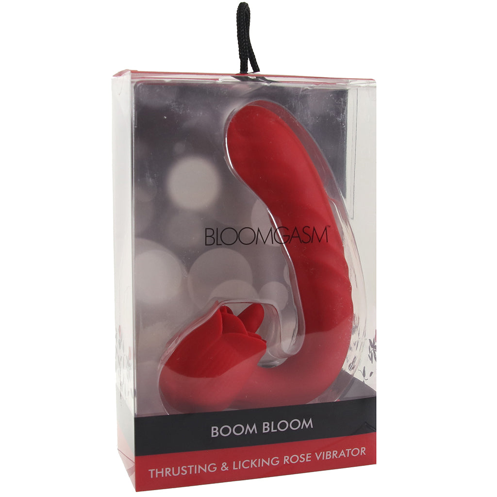 Bloomgasm Boom Bloom Thrusting & Licking Rose Vibe Vibrators > G-Spot Vibrators - Tophatter Daily Deals