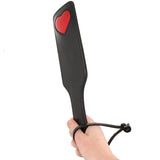 Black Leather Red Heart Paddle Bondage and Fetish > Whips and Crops - Tophatter Daily Deals