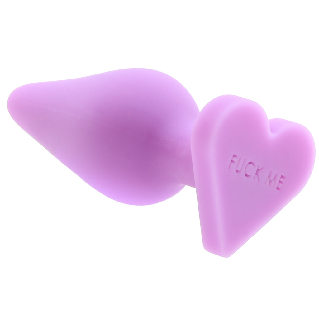 Candy Hearts F**k Me Medium Butt Plug in Purple - Tophatter's Adult Products Anal Sex Toys > Butt Plugs - Tophatter Daily Deals