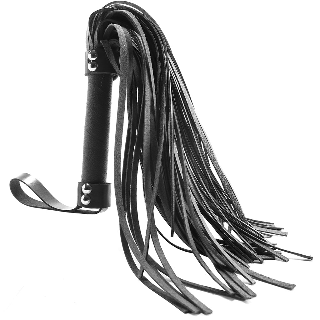 Leather Flogger in Black Bondage and Fetish > Whips and Crops - Tophatter Daily Deals