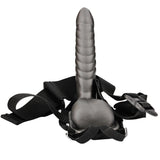 Ouch! Ribbed 8 Inch Hollow Ballsy Strap-On in Gunmetal Dildo Sex Toys > Strap-On and Harnesses - Tophatter Daily Deals