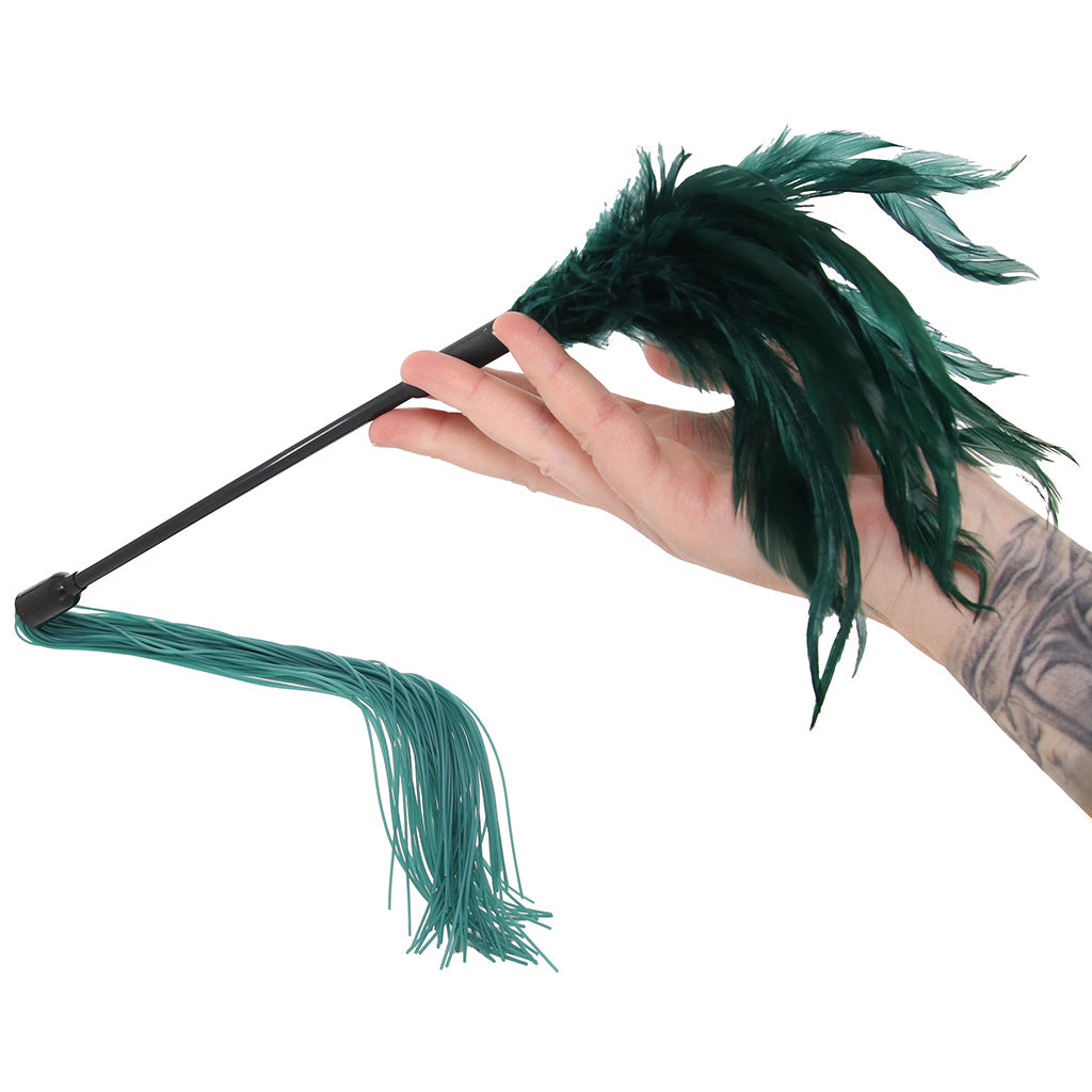 Sex & Mischief Indica Feather and Silicone Tickler Bondage and Fetish > Whips and Crops - Tophatter Daily Deals