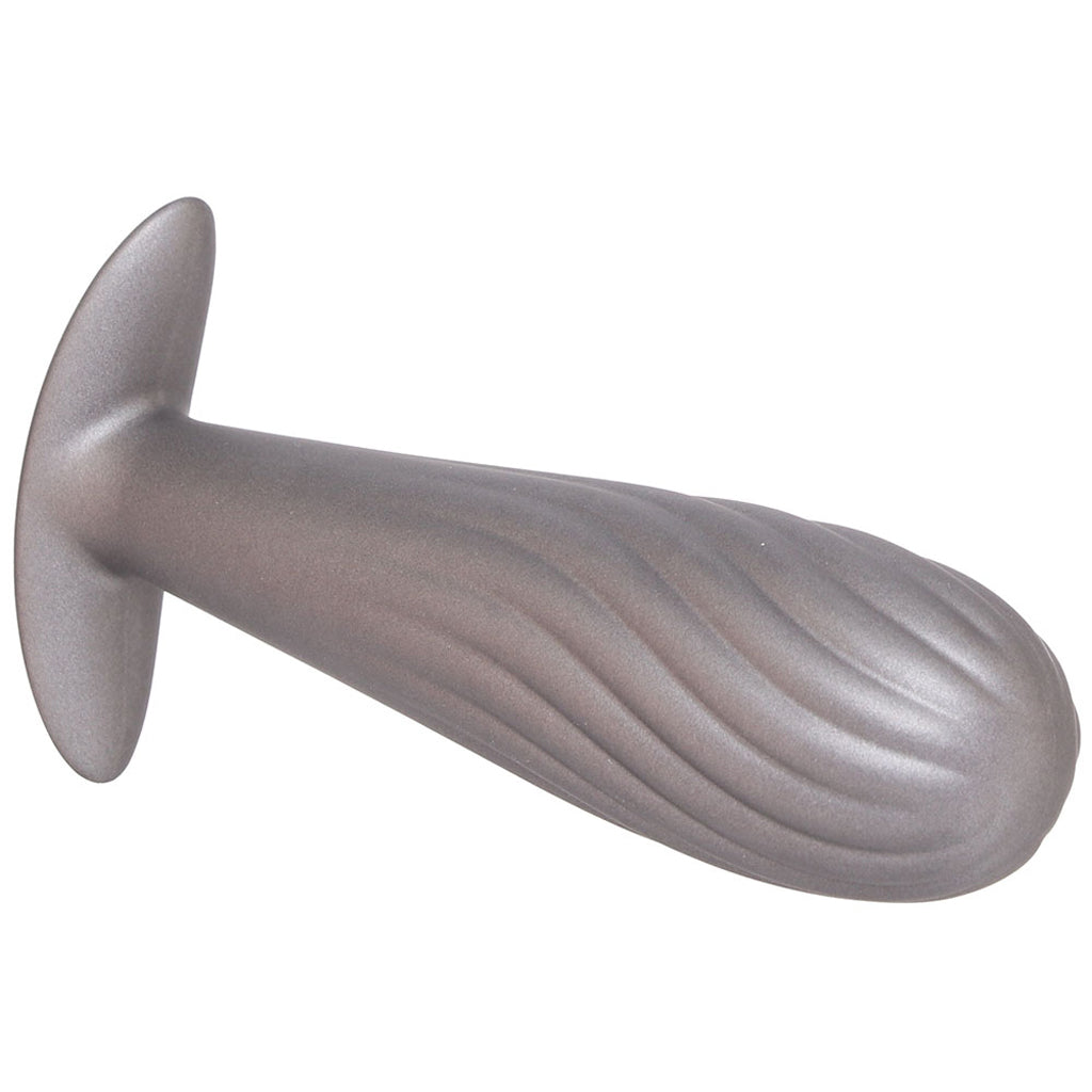 Ouch! Smooth Silicone Ribbed Butt Plug in Gun Metal - Tophatter's Adult Sex Toys Online Anal Sex Toys > Butt Plugs - Tophatter Daily Deals