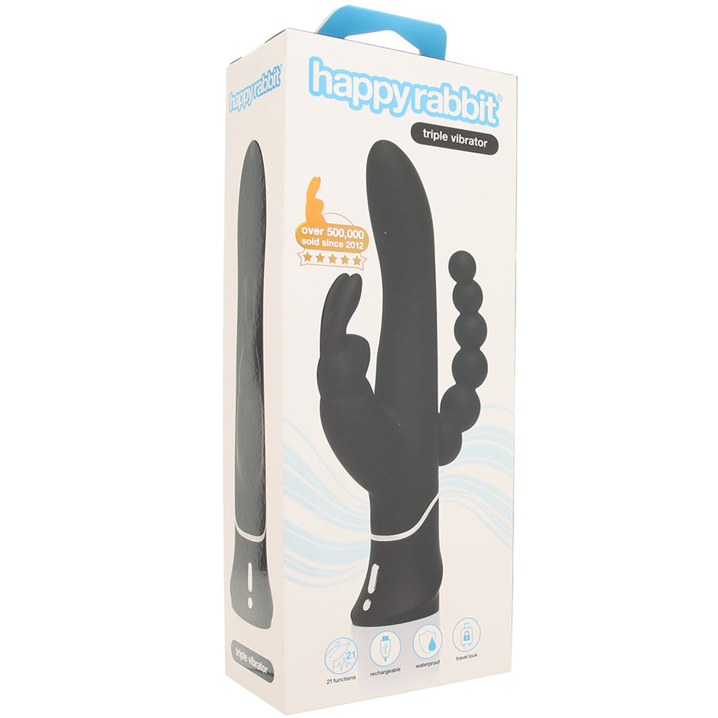 Happy Rabbit Triple Curve Vibe in Black - Tophatter's Vibrator Deals Online Vibrators > Rabbit Vibrators - Tophatter Daily Deals