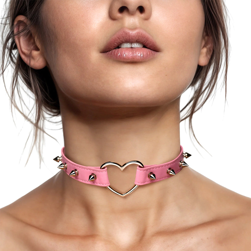 Master Series Spiked Heart Choker in Pink Bondage and Fetish > Tools & Accessories - Tophatter Daily Deals