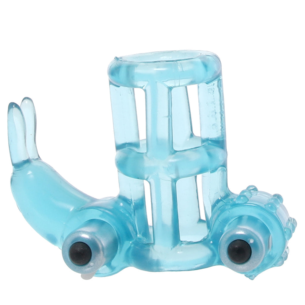 Double Trouble Vibrating Support System in Blue Cock Rings - Tophatter Daily Deals