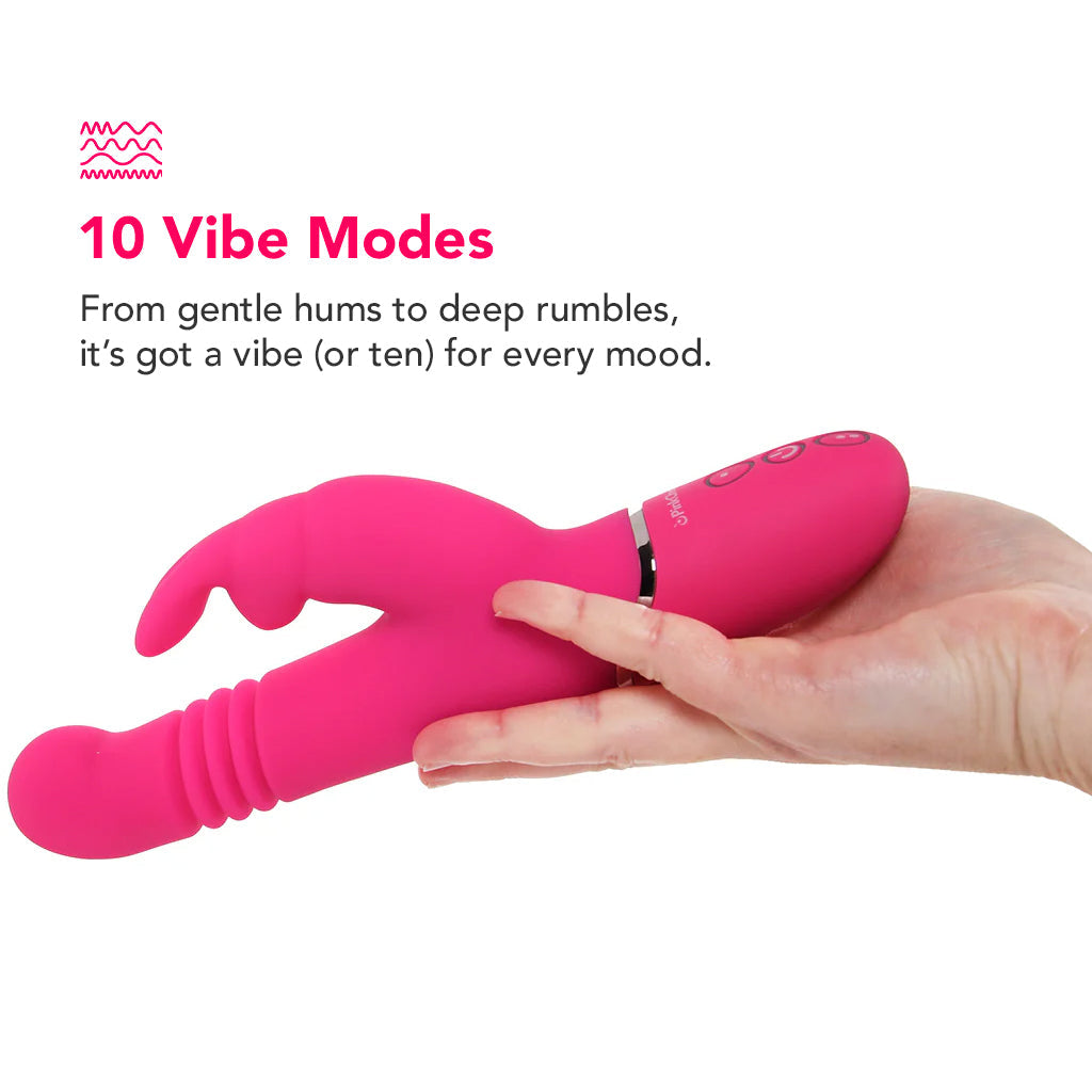PinkCherry Thrusting Rabbit Vibe in Pink Vibrators > Rabbit Vibrators - Tophatter Daily Deals