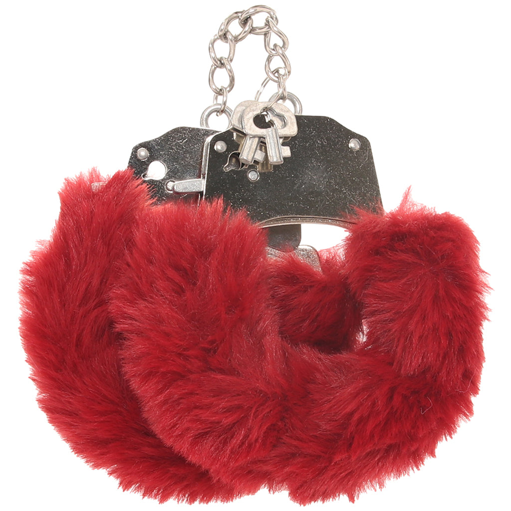 Ouch! Heavy Duty Fluffy Cuffs in Burgundy - Tophatter's Adult Sex Toys Online Bondage and Fetish > Wrist and Ankle Cuffs - Tophatter Daily Deals