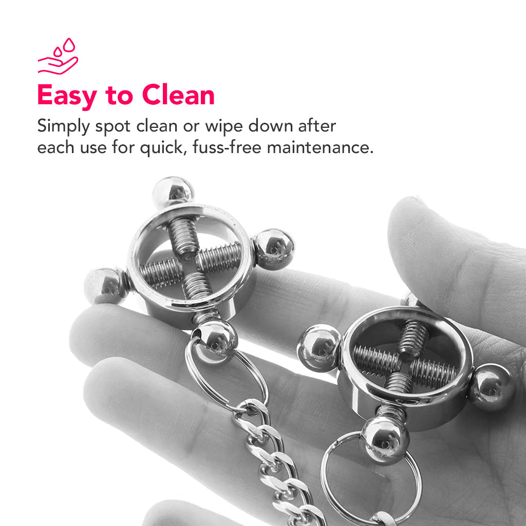 Nipple Grips 4-Point Nipple Press and Chain Bondage and Fetish > Nipple Stimulators & Clamps - Tophatter Daily Deals