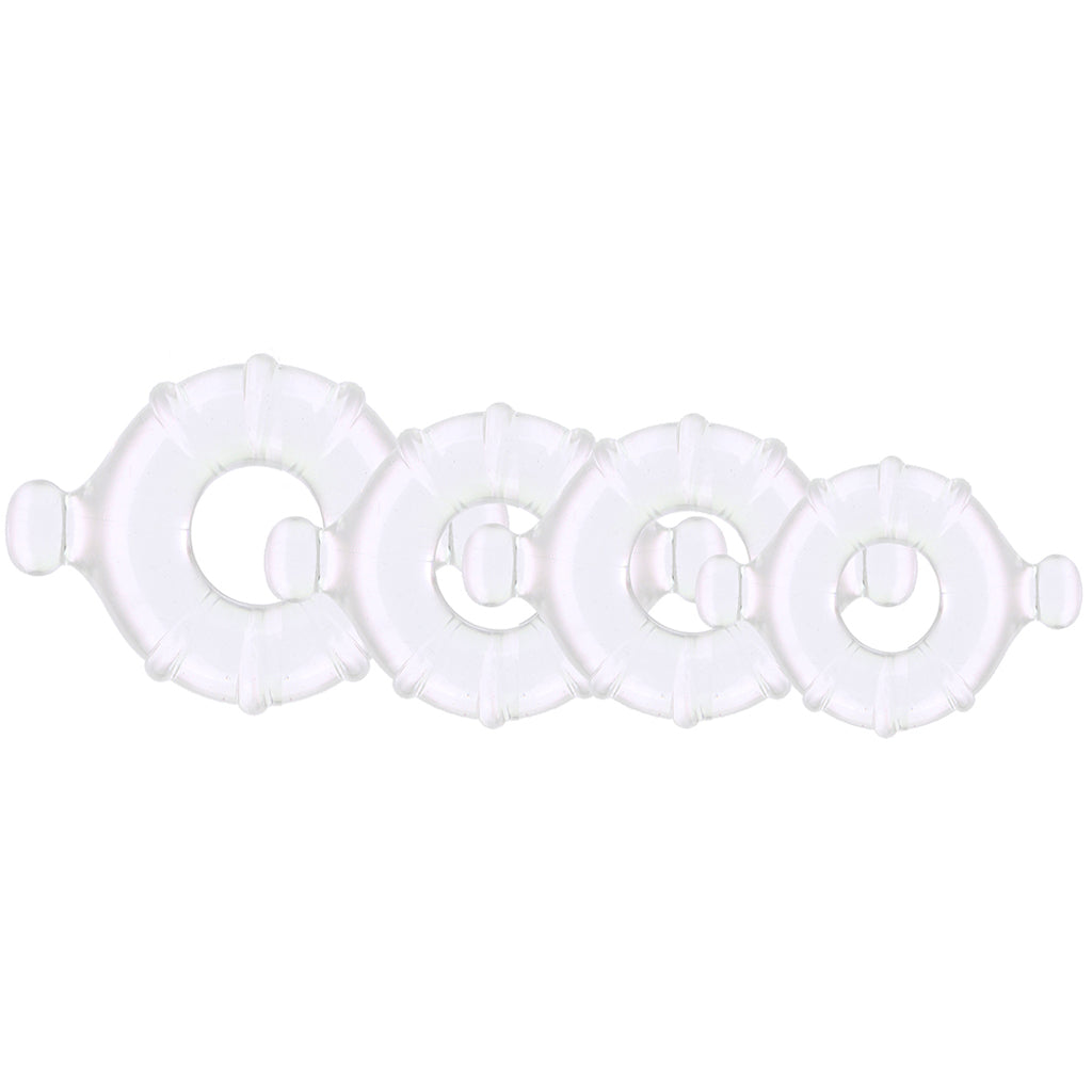 Renegade Vitality Cock Ring 4 Pack in Clear - Tophatter's Adult Products Cock Rings - Tophatter Daily Deals