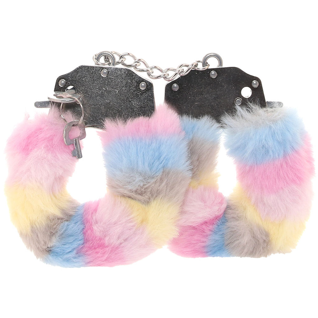 Ouch! Heavy Duty Fluffy Cuffs in Multi-Colour Bondage and Fetish > Wrist and Ankle Cuffs - Tophatter Daily Deals