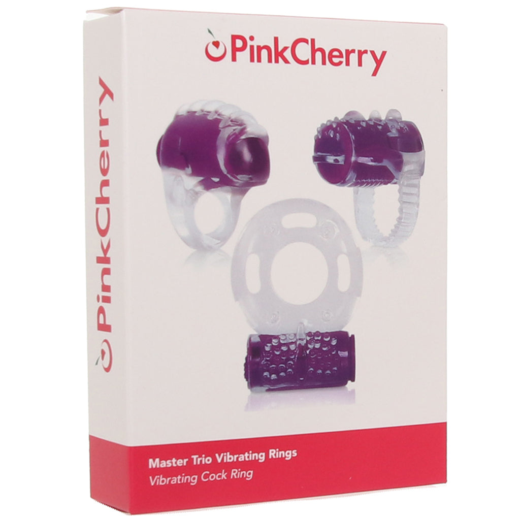 PinkCherry Master Trio Vibrating Rings Set - Tophatter's Adult Products Cock Rings - Tophatter Daily Deals