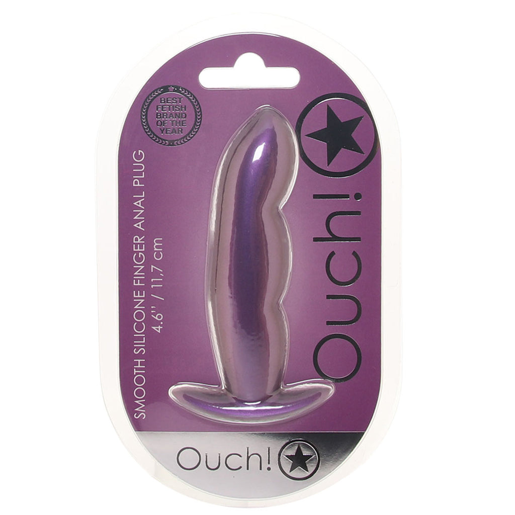 Ouch! Smooth Silicone Finger Butt Plug in Metallic Purple Anal Sex Toys > Butt Plugs - Tophatter Daily Deals