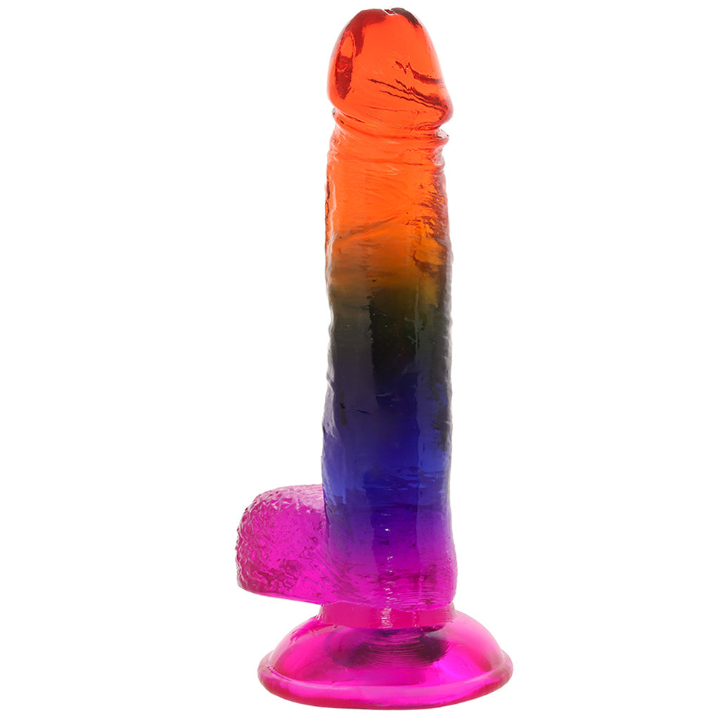 Crystal Jellies 8.5 Inch Cock & Balls Dildo in Rainbow Dildo Sex Toys > Realistic Dildos - Tophatter Daily Deals