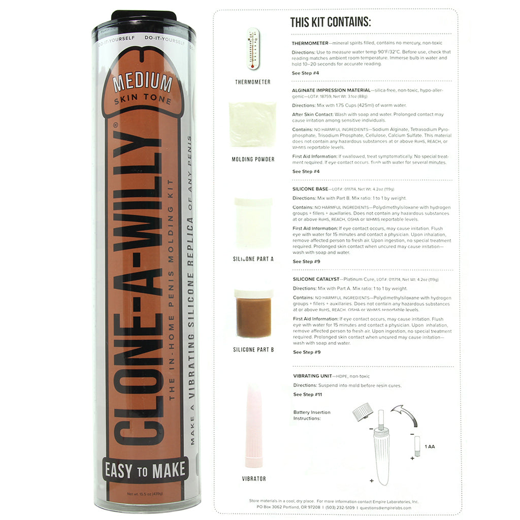 Clone-A-Willy Vibrator Kit in Medium Skin Tone - Tophatter's Adult Products Dildo Sex Toys > Realistic Dildos - Tophatter Daily Deals