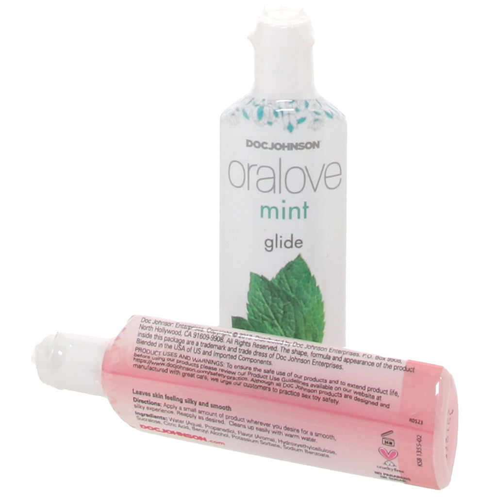 Oralove Delicious Duo Lickable Lubes in Strawberry & Mint Lubes and Lotions > Flavored Sex Lubes - Tophatter Daily Deals