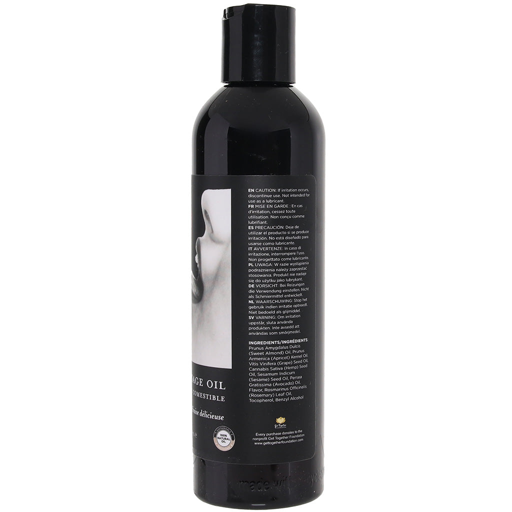 Edible Massage Oil 8oz/236ml in Strawberry - Tophatter's Adult Products Sensual Love > Massage - Tophatter Daily Deals