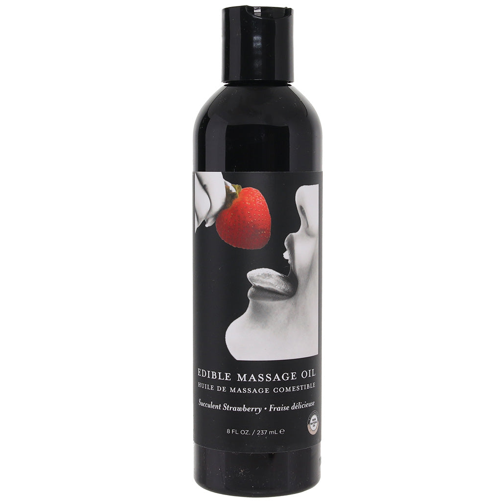 Edible Massage Oil 8oz/236ml in Strawberry Sensual Love > Massage - Tophatter Daily Deals