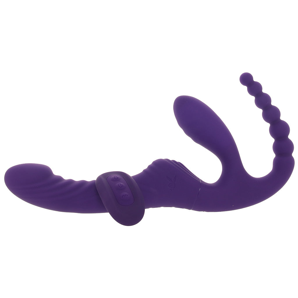 Playboy Hug It Out Strapless Strap-on Vibe - Tophatter's Adult Sex Toys Online Vibrators > Strap-On & Wearable - Tophatter Daily Deals