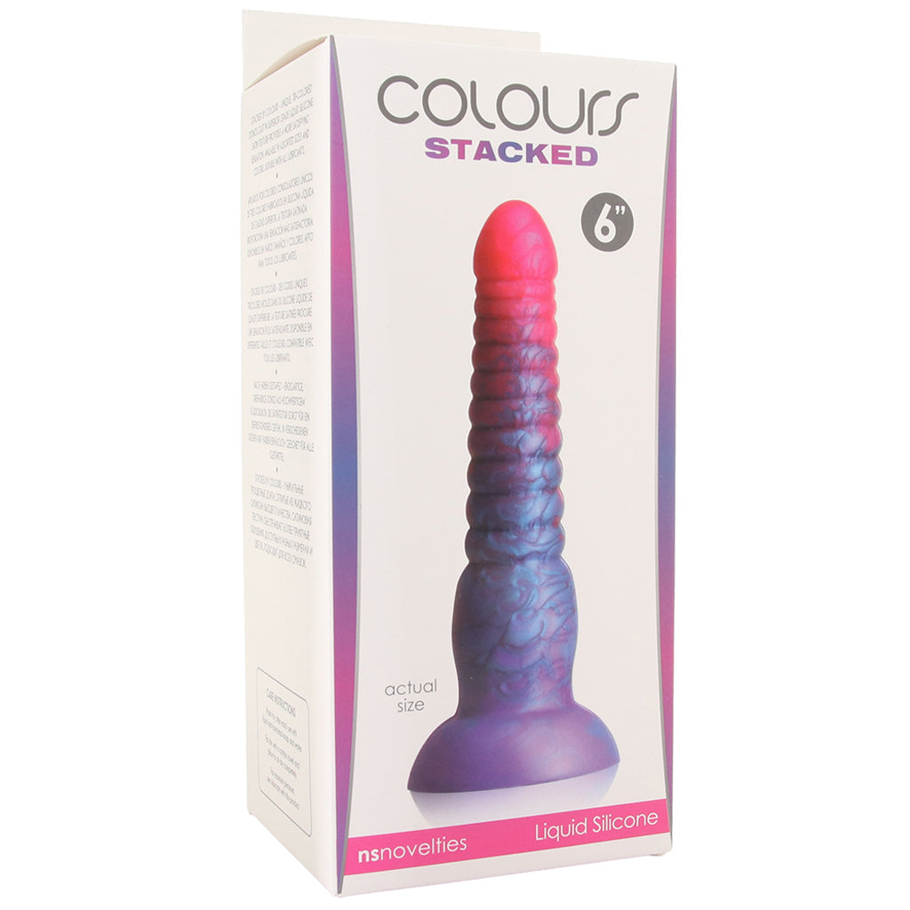 Colours Stacked 6 Inch Dildo in Pink/Blue Dildo Sex Toys > Non-Phallic Dildos - Tophatter Daily Deals