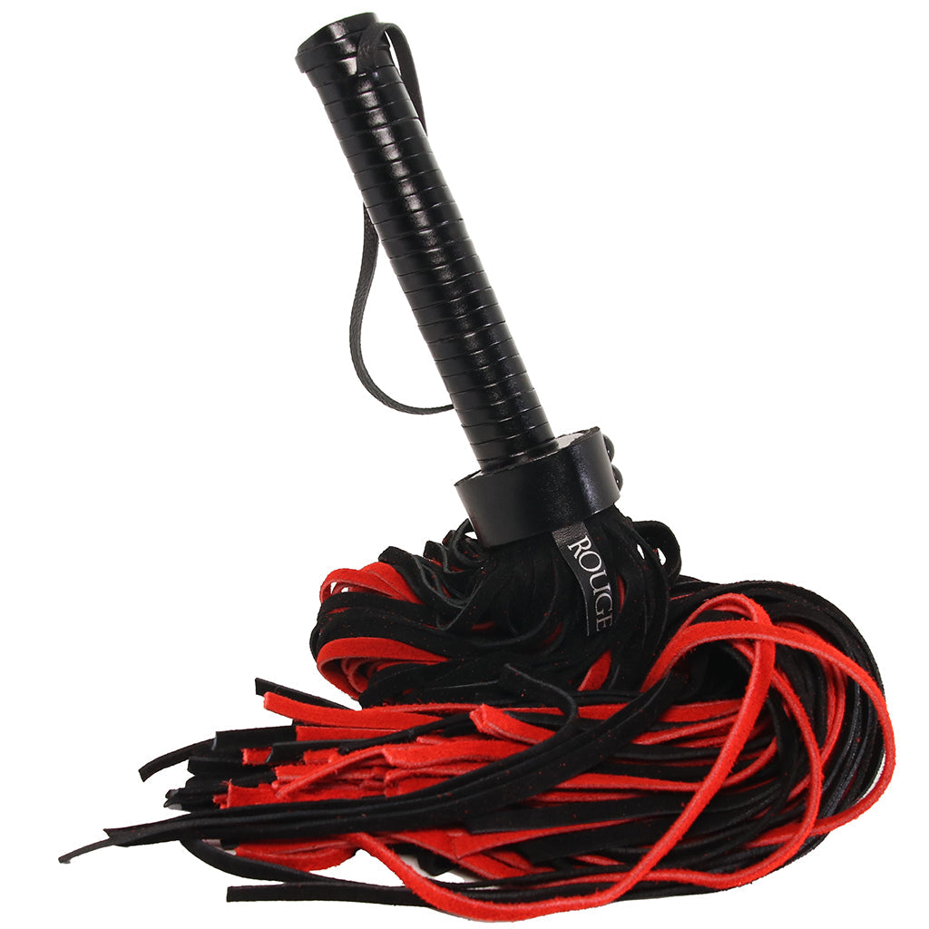Long Suede Flogger in Black & Red Bondage and Fetish > Leather - Tophatter Daily Deals