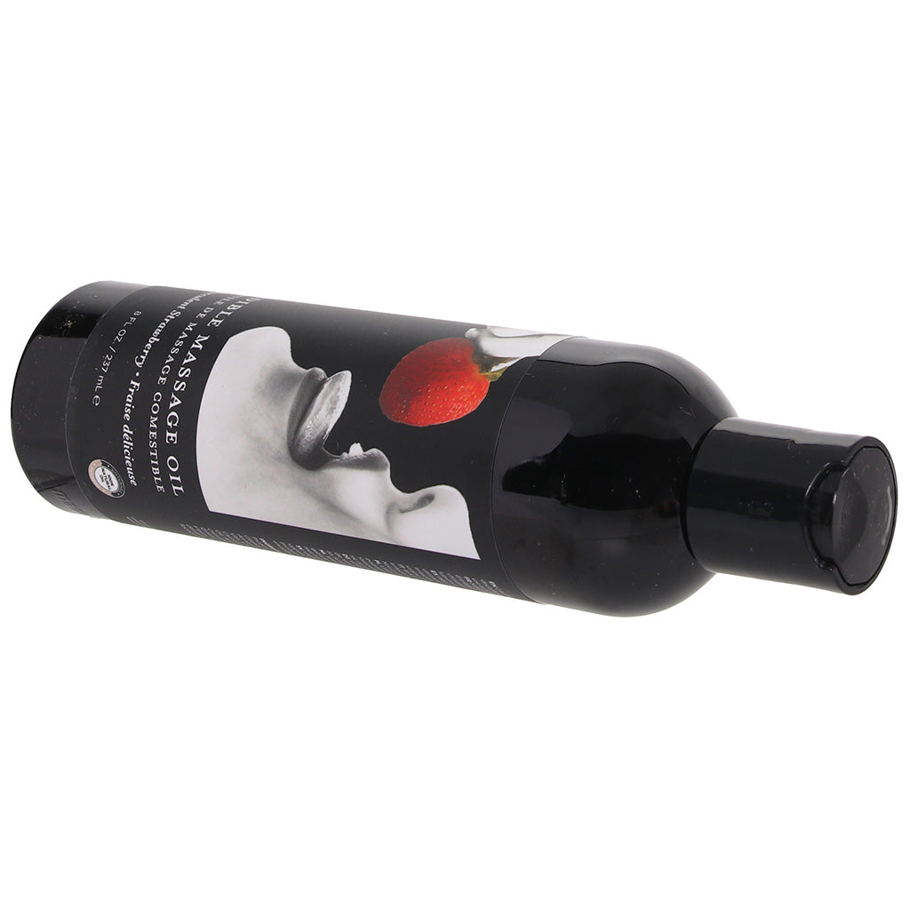 Edible Massage Oil 8oz/236ml in Strawberry - Tophatter's Adult Products Sensual Love > Massage - Tophatter Daily Deals