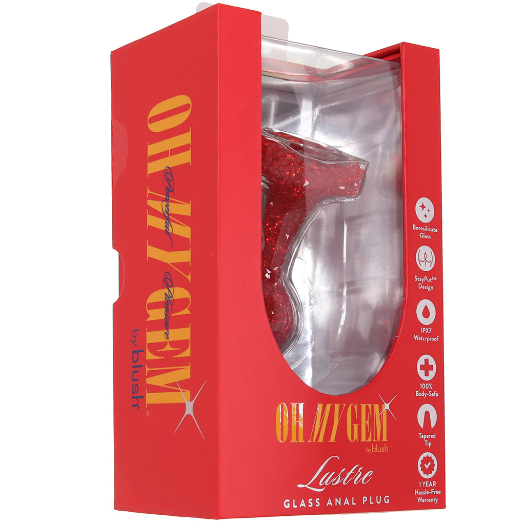 Oh My Gem Lustre Glass Butt Plug in Red - Tophatter's Adult Sex Toys Online Anal Sex Toys > Butt Plugs - Tophatter Daily Deals