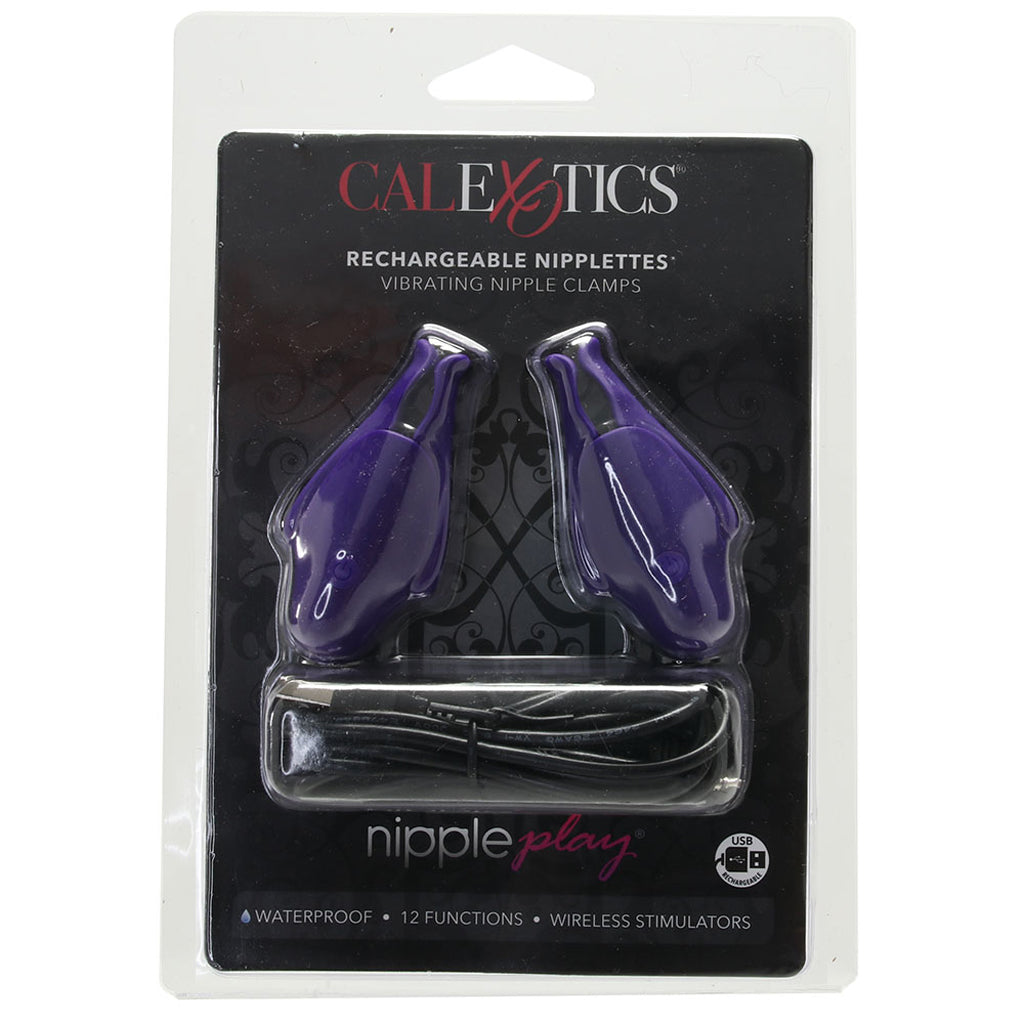 Nipplettes Rechargeable Vibrating Clamps in Purple - Tophatter's Adult Products Bondage and Fetish > Nipple Stimulators & Clamps - Tophatter Daily Deals