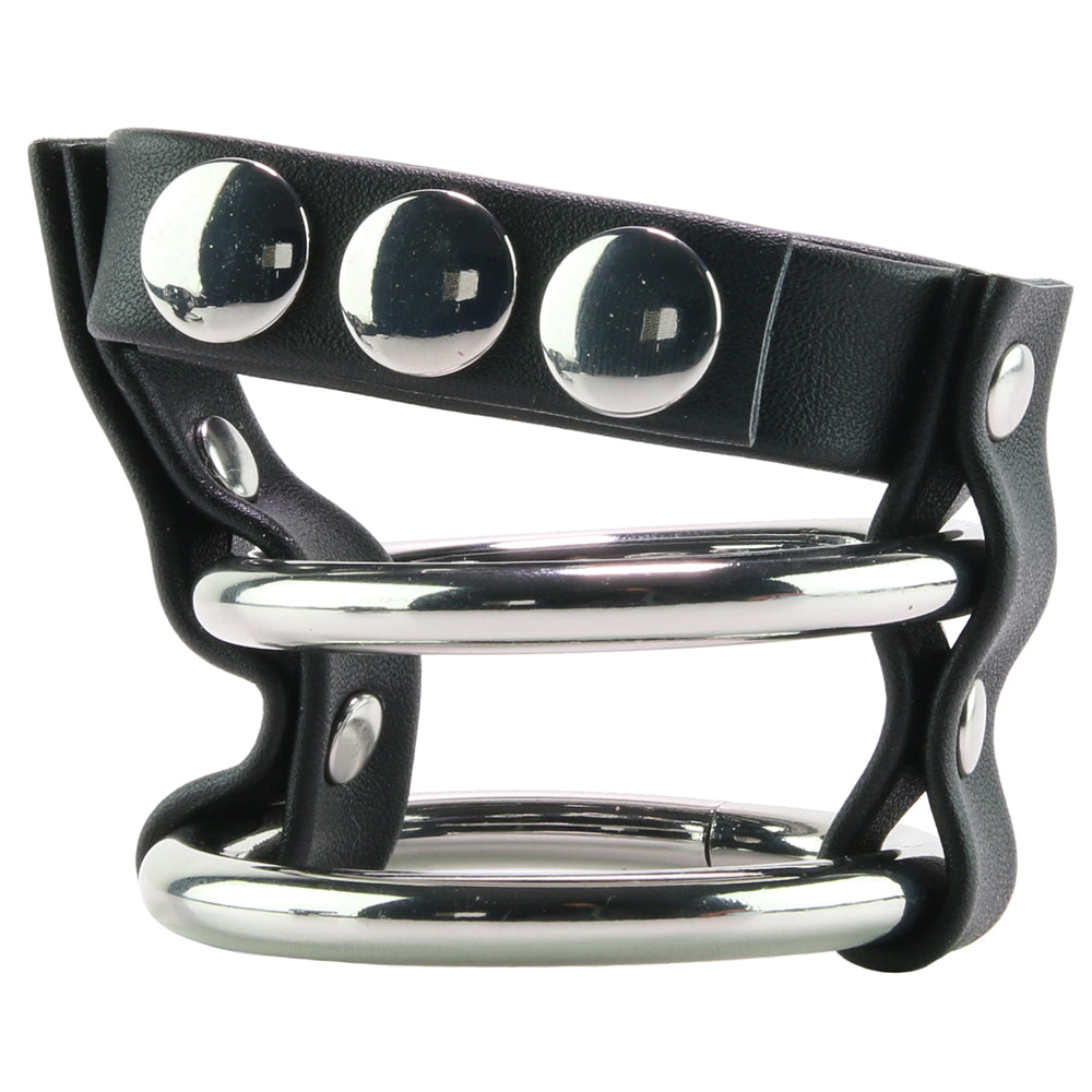 Blue Line Double Metal C-Ring with Adjustable Ball Strap - Tophatter's Adult Sex Toys Online Bondage and Fetish > Cock and Ball Devices - Tophatter Daily Deals