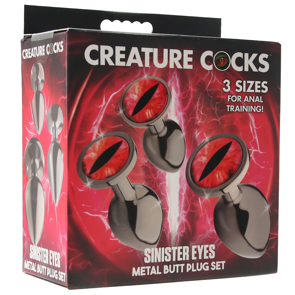 Creature Cocks Sinister Eyes Metal Butt Plug Set - Tophatter's Adult Sex Toys Online Anal Sex Toys > Butt Plugs - Tophatter Daily Deals