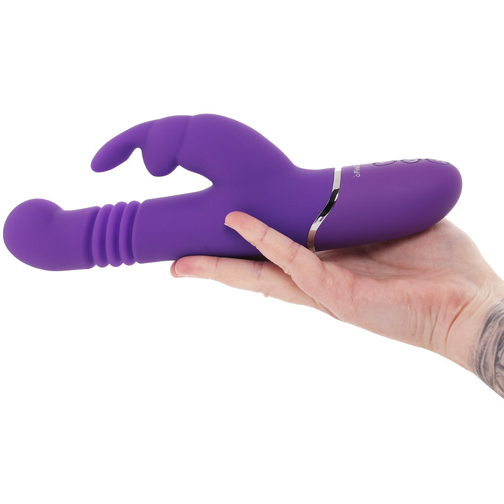 PinkCherry Thrusting Rabbit Vibe in Purple - Tophatter's Adult Sex Toys Online Vibrators > Rabbit Vibrators - Tophatter Daily Deals