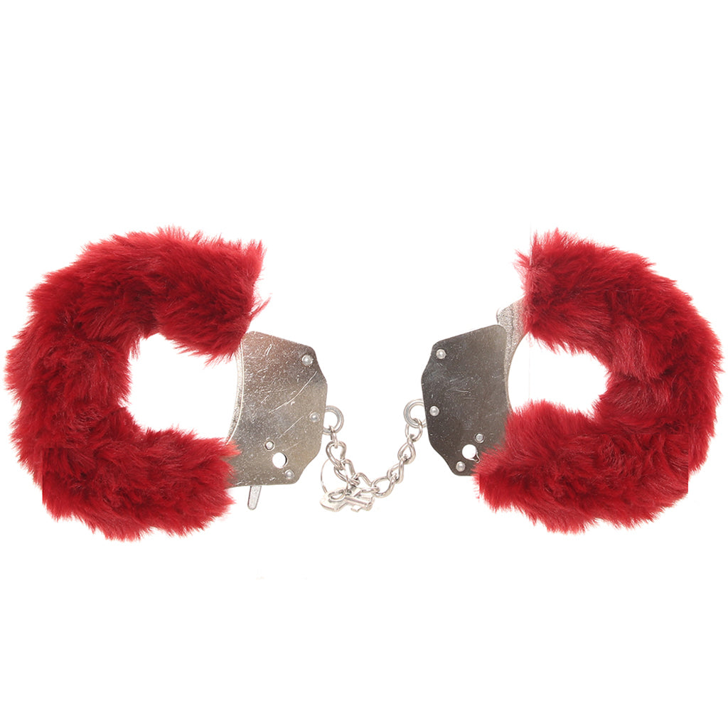 Ouch! Heavy Duty Fluffy Cuffs in Burgundy - Tophatter's Adult Sex Toys Online Bondage and Fetish > Wrist and Ankle Cuffs - Tophatter Daily Deals