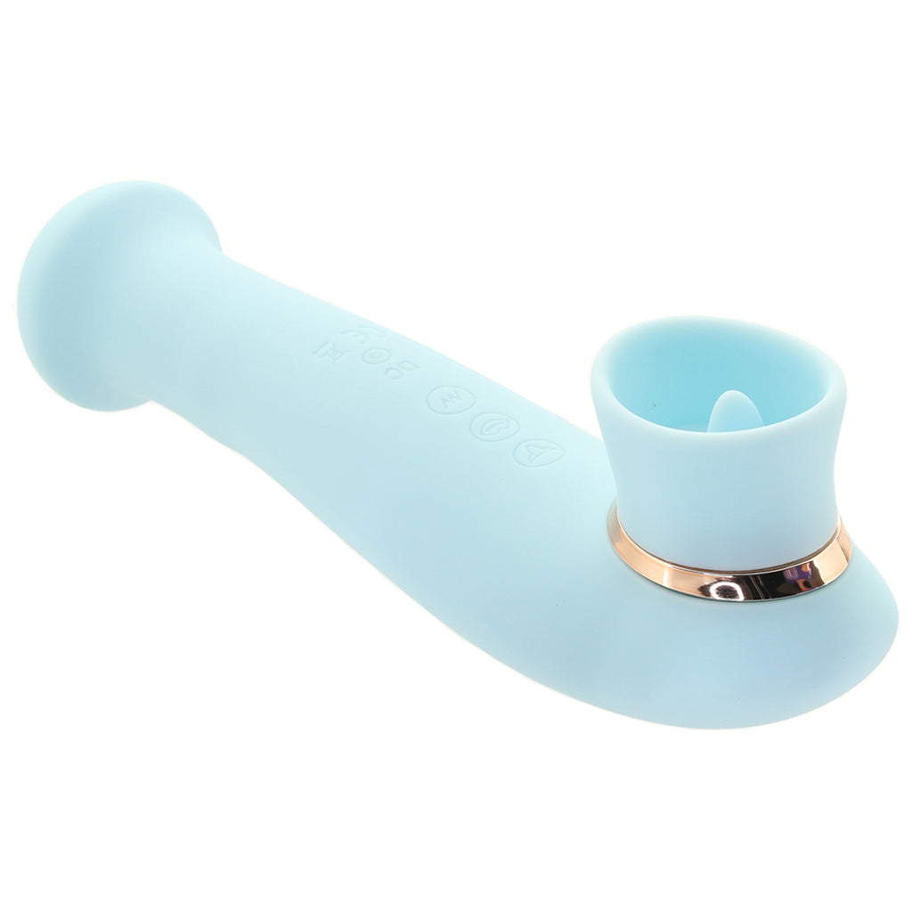 Destiny Sucking, Flickering and Vibrating Massager in Blue - Tophatter's Vibrator Deals Online Vibrators > Clitoral Stimulators - Tophatter Daily Deals