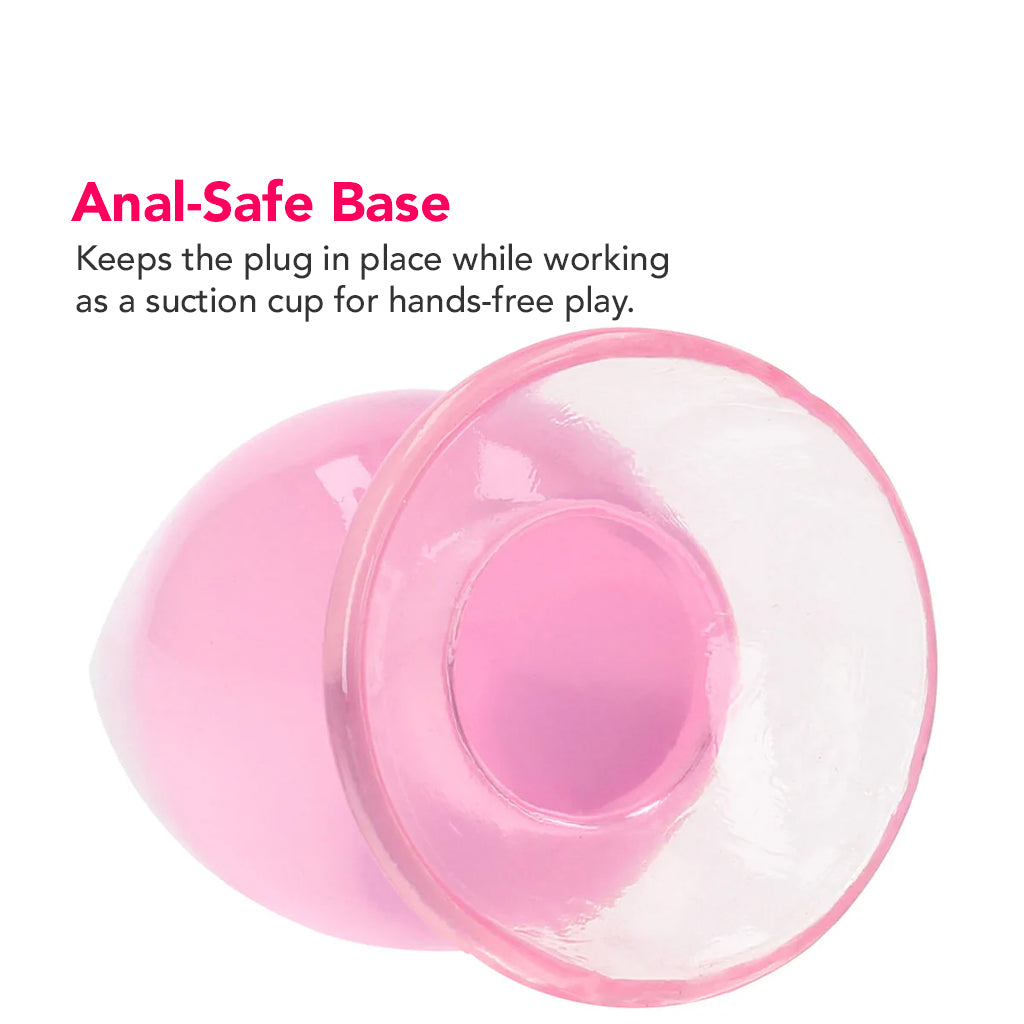 RealRock Crystal Clear Jelly 4.5 Inch Butt Plug in Pink Anal Sex Toys > Butt Plugs - Tophatter Daily Deals